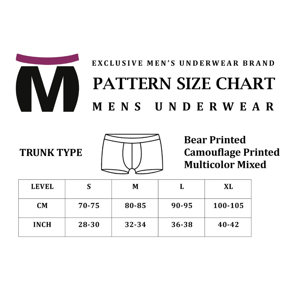 Vhomten Men's Printed Multicolour Underwear / Trunks (Pack of 3)