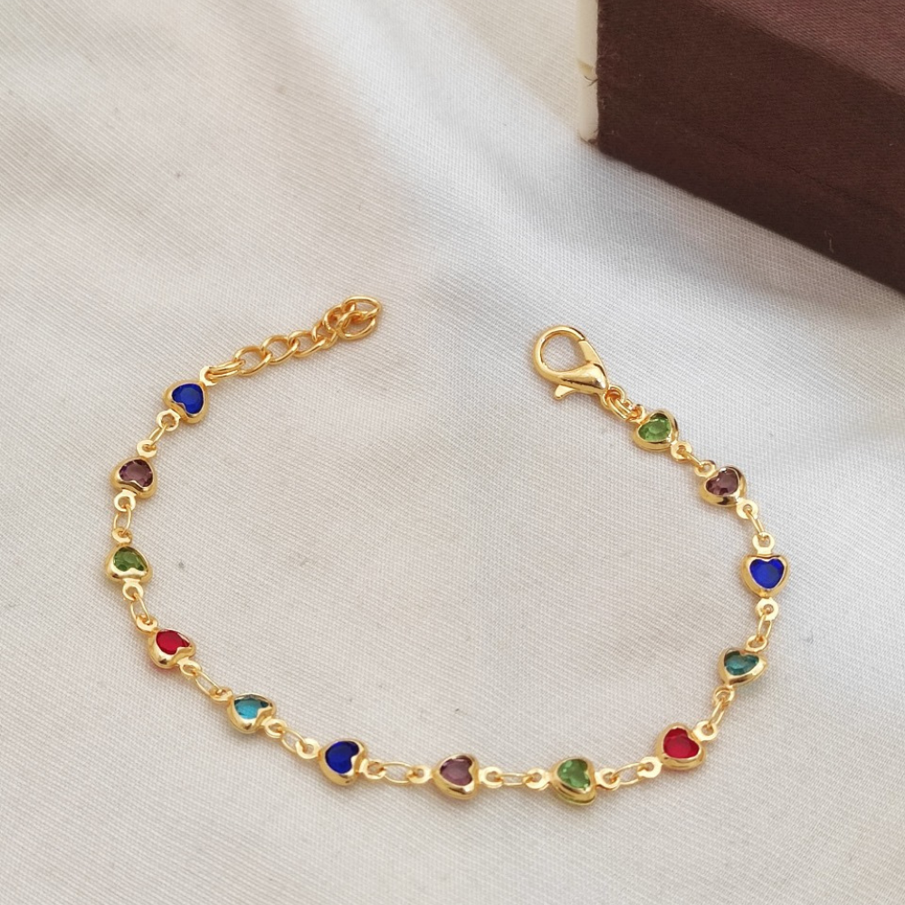 Gold-Plated Heart Charm Bracelet for Women (Pack of 1)