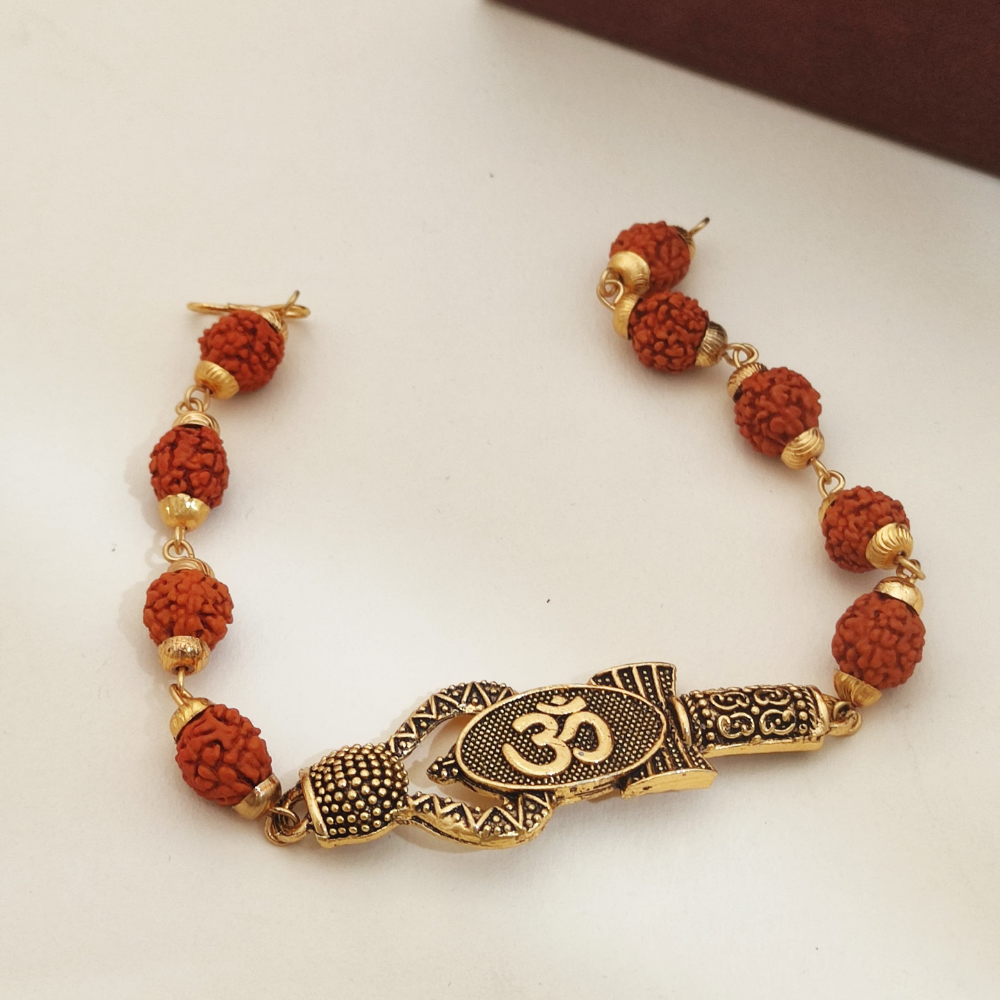Divine Rudraksha Bracelets with Sacred Motifs (Pack of 1)