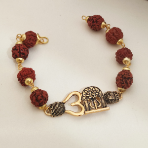 Divine Rudraksha Unisex Bracelets with Sacred Motifs (Pack of 1)